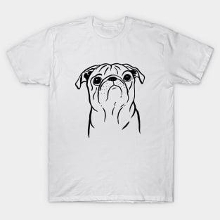 Pug (Black and White) T-Shirt